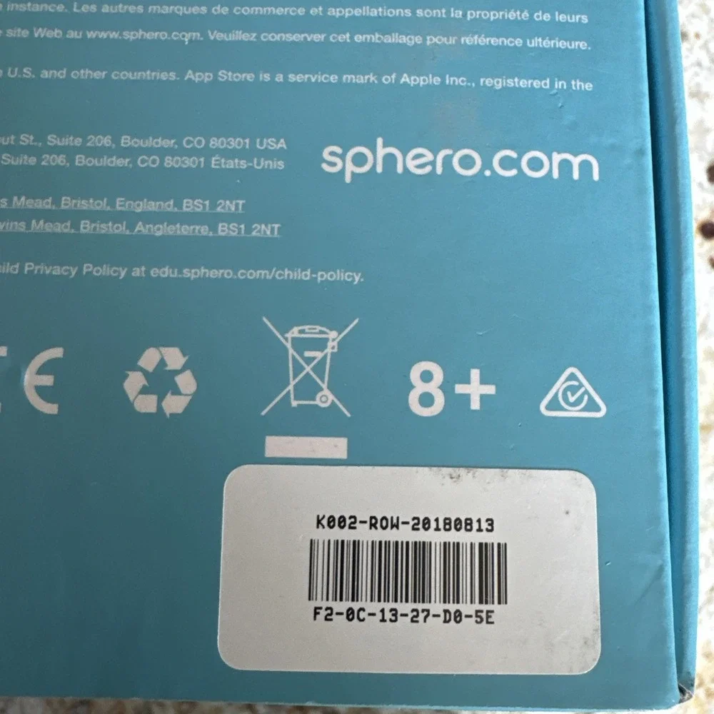 Sphero BOLT K002 Coding & AI Learning Robot Ball App Enabled Robot w/Charger Box